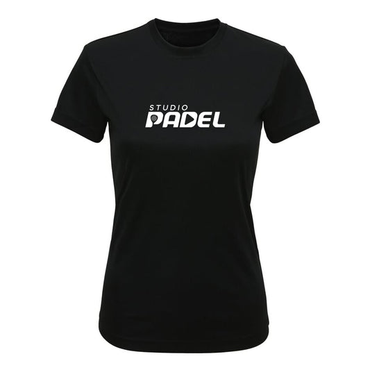 Studio Padel T-shirt med namntryck Svart - Dam